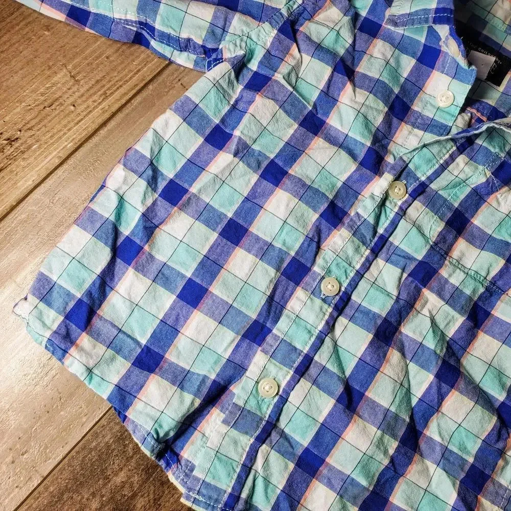 The Children's Place Boys Plaid Long Sleeve Button-Up Dress Shirt Size 2T